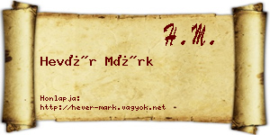 Hevér Márk névjegykártya